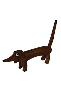 Dog drewniany jamnik, Sculpture