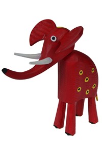 Elephant small red in dots, Sculpture