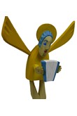 Angel small with accordion yellow, Sculpture