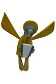 Angel small with accordion yellow, Sculpture