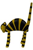 Cat standing black - yellow, Sculpture