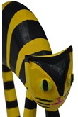 Cat standing black - yellow, Sculpture