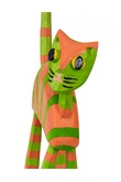 Cat standing orange green
