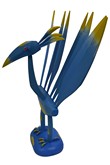 Bird peacock blue, Sculpture
