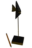 Fish standing scalar black, Sculpture