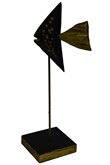 Fish standing scalar black, Sculpture