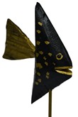 Fish standing scalar black, Sculpture