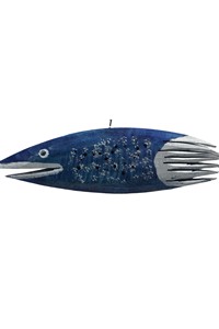 Fish wiszca piranha blue, Sculpture