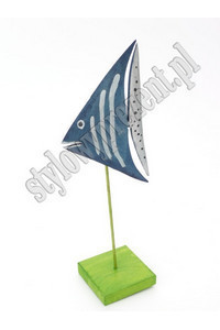 Fish standing cheton blue, Sculpture