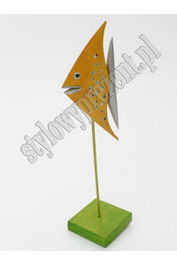 Fish standing cheton yellow, Sculpture