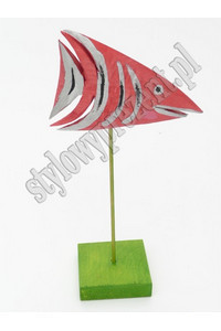 Fish standing neon red, Sculpture