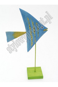 Fish standing scalar blue, Sculpture