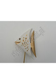 Fish standing cheton white, Sculpture