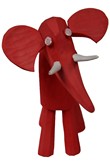 Elephant small red, Sculpture
