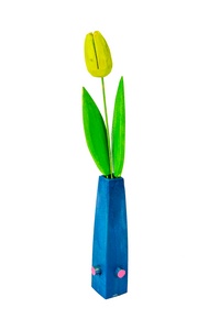 Green tulip in a vase