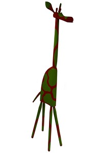 Giraffe big red-green, Sculpture