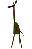 Giraffe big red-green, Sculpture