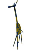 Giraffe big blue-yellow, Sculpture