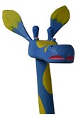 Giraffe big blue-yellow, Sculpture