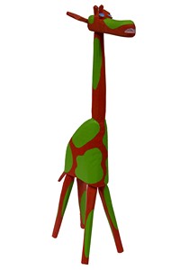 Giraffe little red green, Sculpture