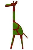 Giraffe little red green, Sculpture