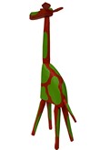 Giraffe little red green, Sculpture