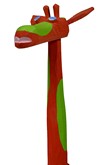 Giraffe little red green, Sculpture